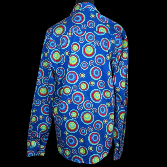 Jogal Colorful Circle Pattern Button Down Shirt Size L - Picture 3 of 7